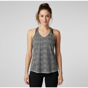 Nike Dri-Fit Women’s Black White Leopard Print Active Racerback Sport Tank Sz L